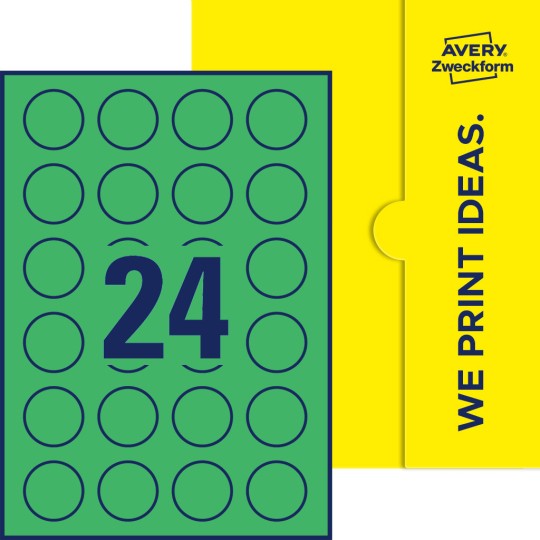 24 stk. etiketter pr. ark.