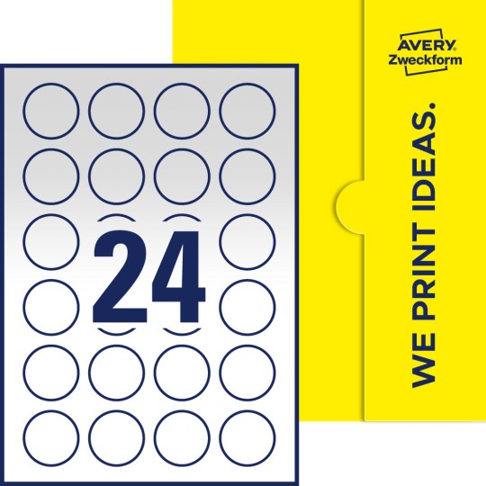 24 stk. etiketter pr. ark.