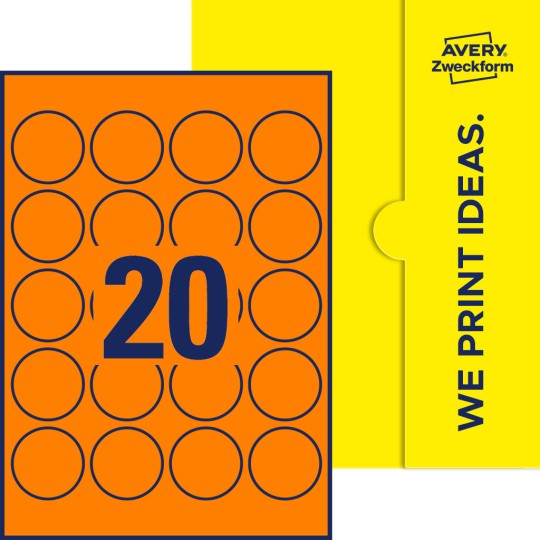 20 stk. etiketter pr. ark.