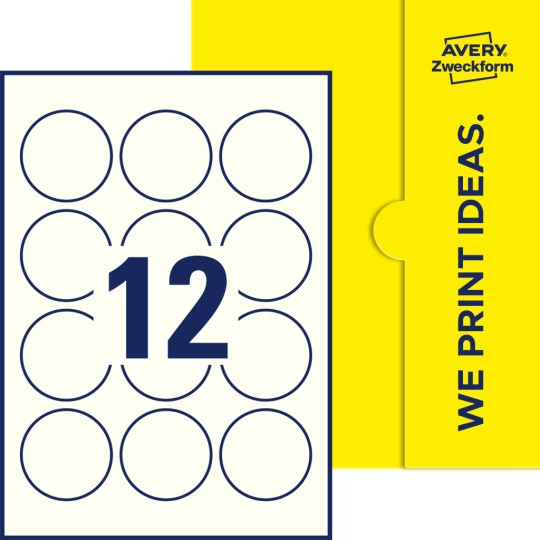 12 stk. etiketter pr. ark.