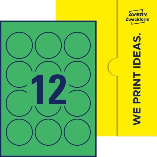 12 stk. etiketter pr. ark.