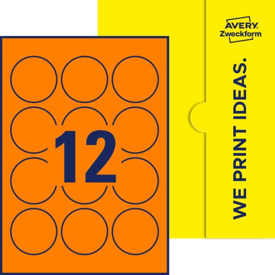 12 stk. etiketter pr. ark.