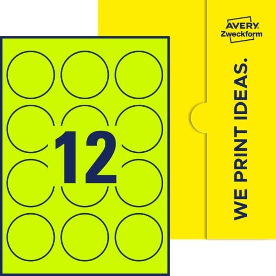 12 stk. etiketter pr. ark.