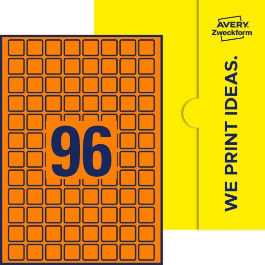 96 stk. etiketter pr. ark.