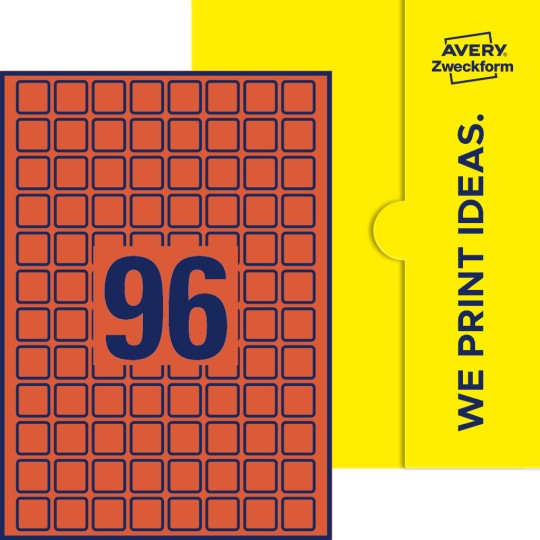 96 stk. etiketter pr. ark.