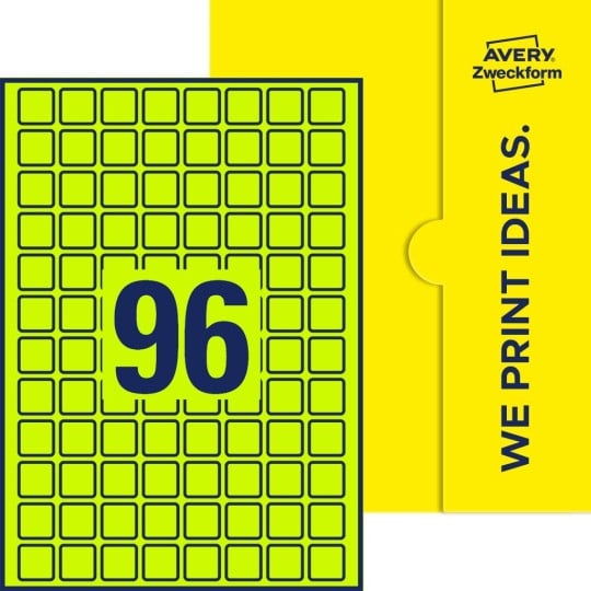 96 stk. etiketter pr. ark.