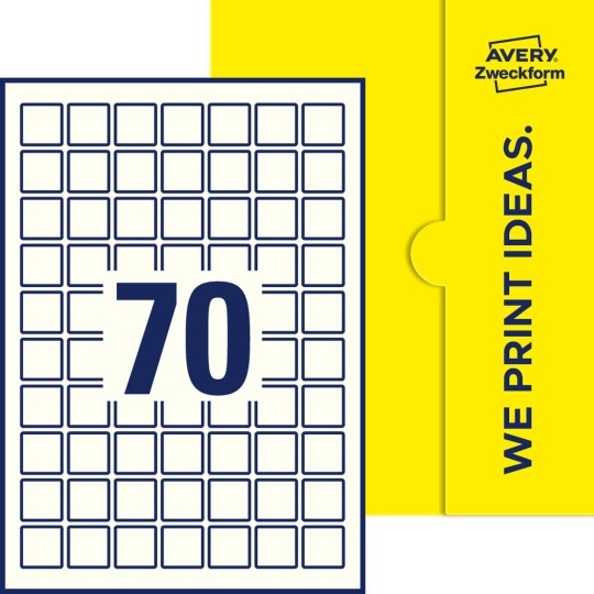 70 stk. etiketter pr. ark.