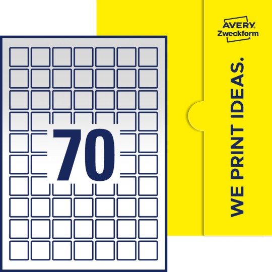 70 stk. etiketter pr. ark.