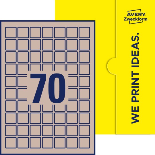 70 stk. etiketter pr. ark.