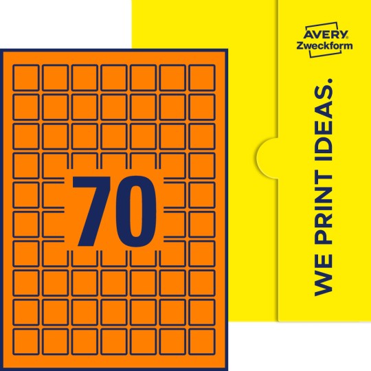 70 stk. etiketter pr. ark.