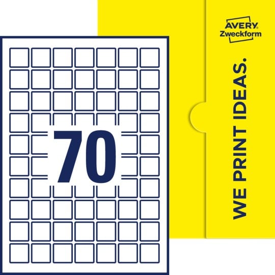 70 stk. etiketter pr. ark.