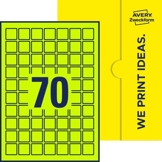 70 stk. etiketter pr. ark.