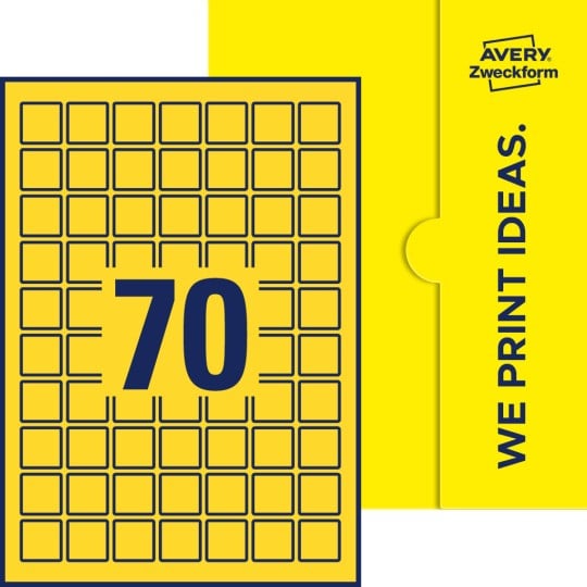 70 stk. etiketter pr. ark.