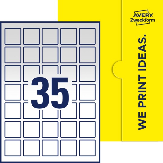 35 stk. etiketter pr. ark.