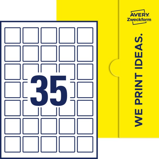 35 stk. etiketter pr. ark.
