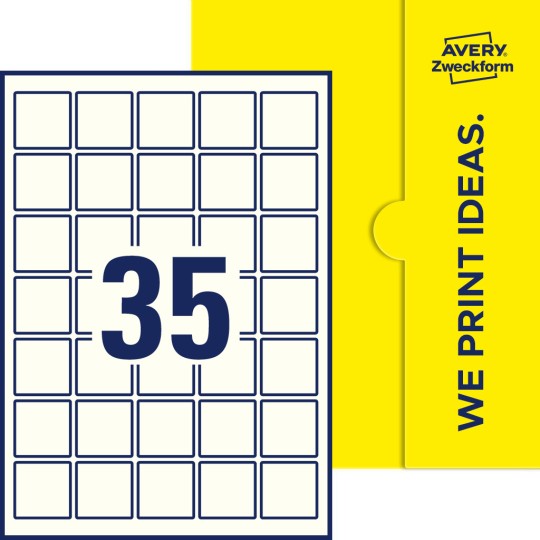 35 stk. etiketter pr. ark.