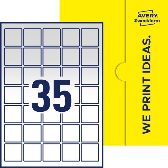 35 stk. etiketter pr. ark.