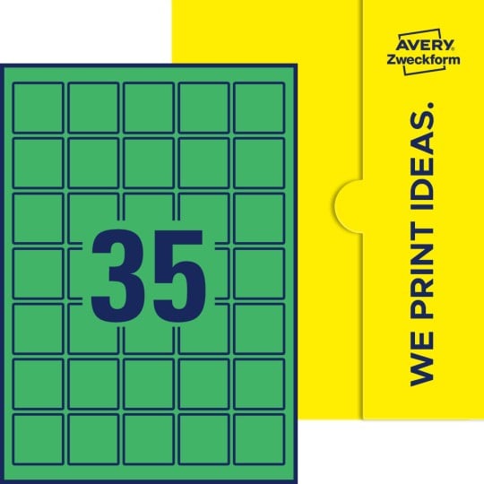 35 stk. etiketter pr. ark.