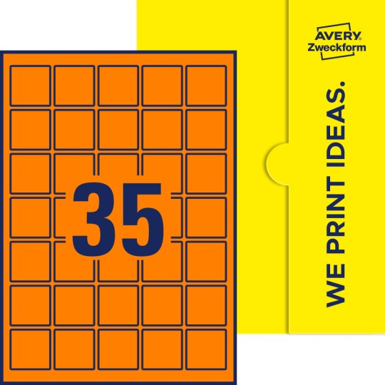 35 stk. etiketter pr. ark.