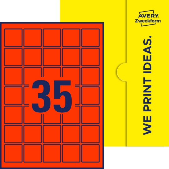 35 stk. etiketter pr. ark.