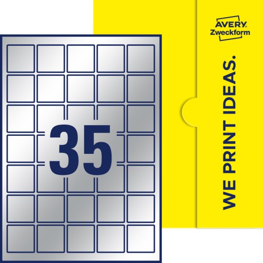 35 stk. etiketter pr. ark.