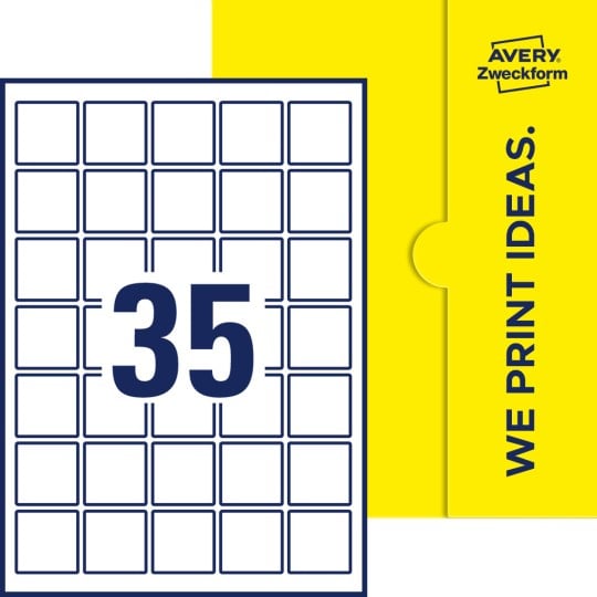 35 stk. etiketter pr. ark.
