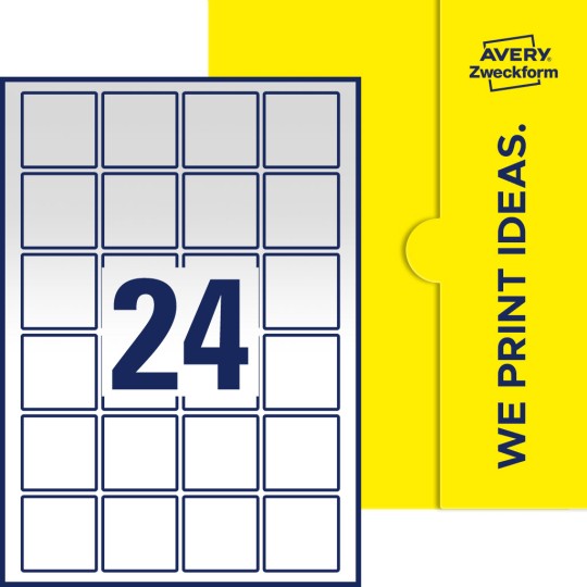 24 stk. etiketter pr. ark.