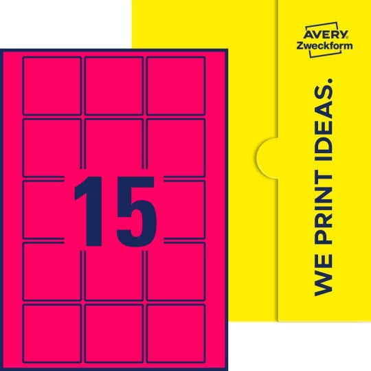 15 stk. etiketter pr. ark.