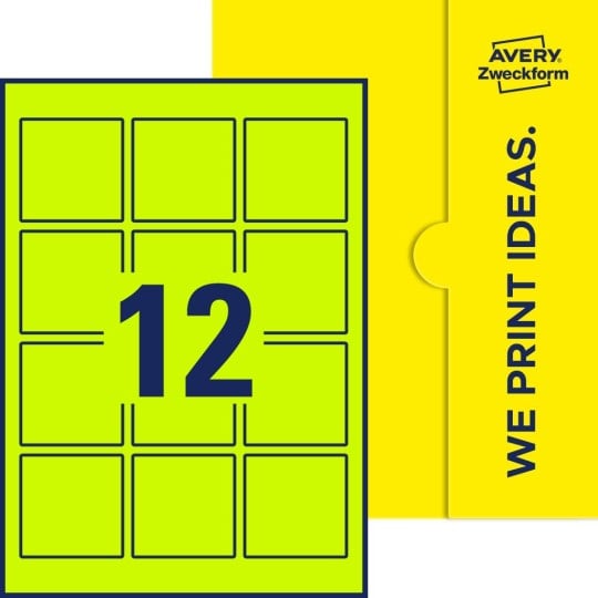 12 stk. etiketter pr. ark.