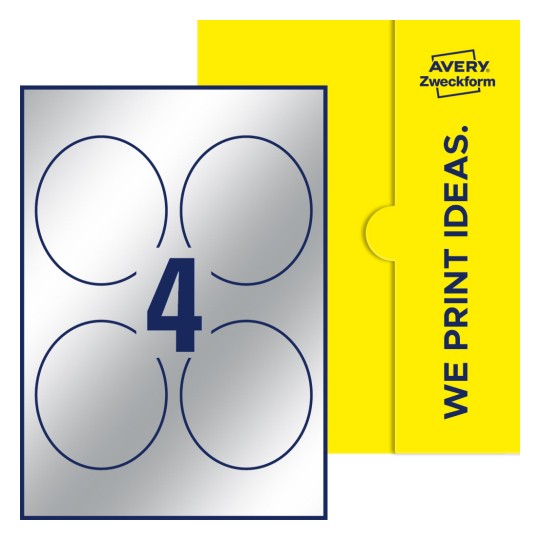 Illustration af: Ovale etiketter, 89 x 101 mm, med gul emballage. - Ovale etiketter, 89 x 101 mm