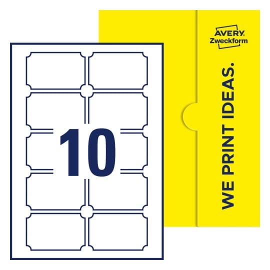 10 stk. Plaketteformede etiketter på et ark. - Plaketteformede etiketter, 80 x 50 mm