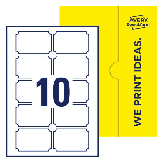 10 stk. Plaketteformede etiketter på et ark. - Plaketteformede etiketter, 80 x 50 mm