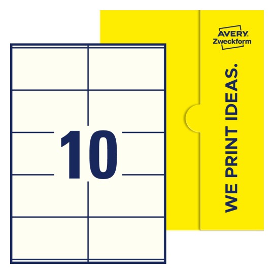 10 stk. etiketter pr. ark. - Firkantede etiketter, 105 x 57 mm