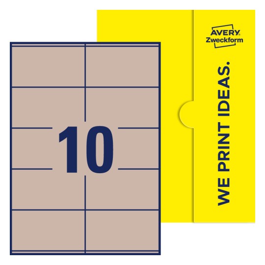 10 stk. etiketter pr. ark. - Firkantede etiketter, 105 x 57 mm