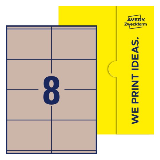 8 stk. etiketter pr. ark. - Firkantede etiketter, 105 x 70 mm