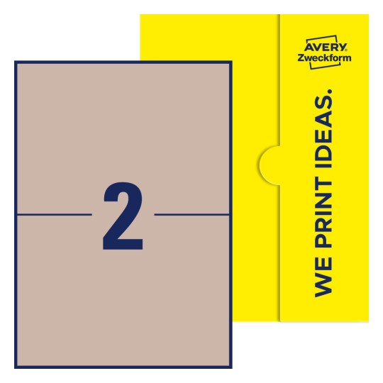 2 stk. etiketter pr. ark. - Firkantede etiketter, 210 x 148 mm