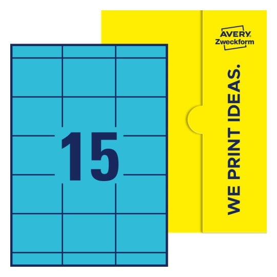 15 stk. etiketter pr. ark. - Firkantede etiketter, 70 x 50,8 mm