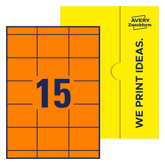 15 stk. etiketter pr. ark. - Firkantede etiketter, 70 x 50,8 mm