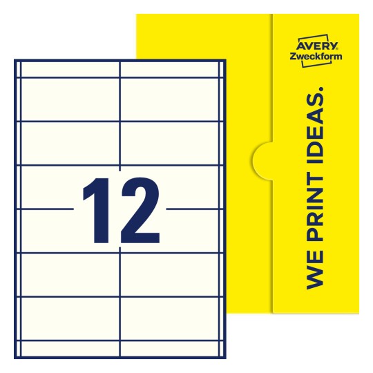 12 stk. etiketter pr. ark. - Firkantede etiketter, 97 x 42,3 mm