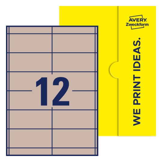 12 stk. etiketter pr. ark. - Firkantede etiketter, 97 x 42,3 mm