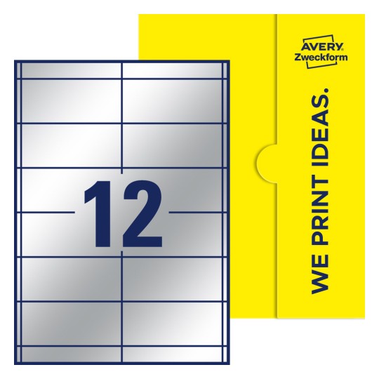 12 stk. etiketter pr. ark. - Firkantede etiketter, 97 x 42,3 mm