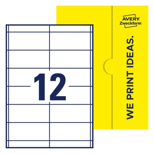 12 stk. etiketter pr. ark. - Firkantede etiketter, 97 x 42,3 mm
