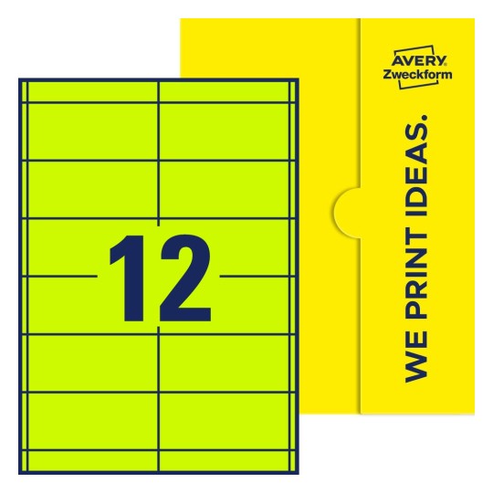 12 stk. etiketter pr. ark. - Firkantede etiketter, 97 x 42,3 mm