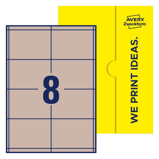8 stk. etiketter pr. ark. - Firkantede etiketter, 97 x 67,7 mm