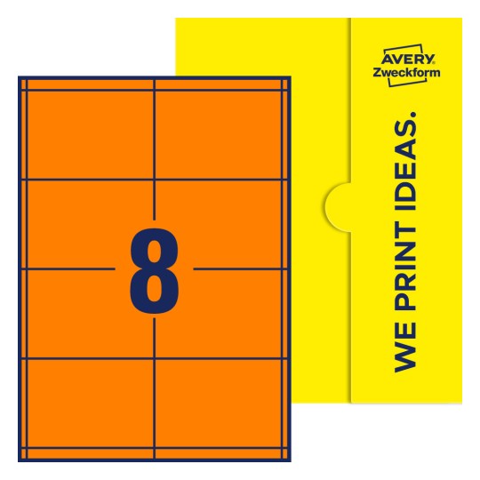 8 stk. etiketter pr. ark. - Firkantede etiketter, 97 x 67,7 mm