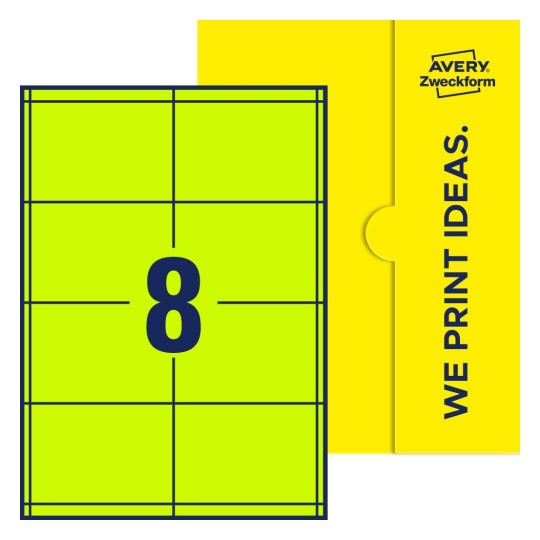 8 stk. etiketter pr. ark. - Firkantede etiketter, 97 x 67,7 mm