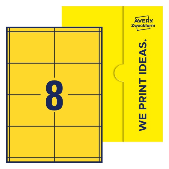 8 stk. etiketter pr. ark. - Firkantede etiketter, 97 x 67,7 mm