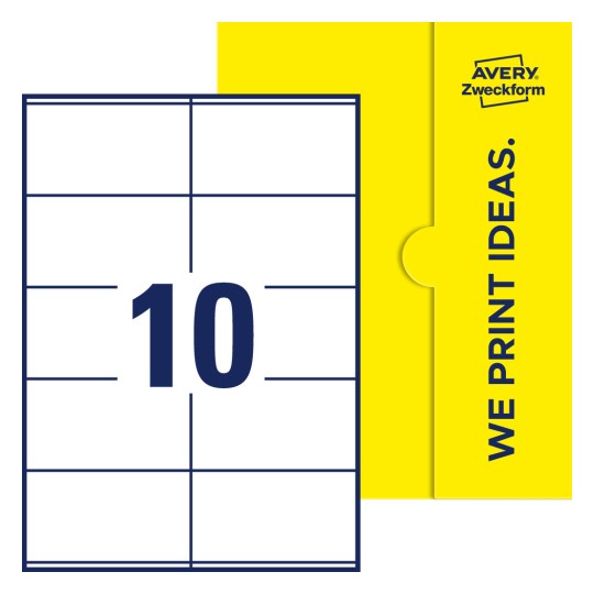 10 stk. etiketter pr. ark. - Firkantede etiketter, 105 x 57 mm