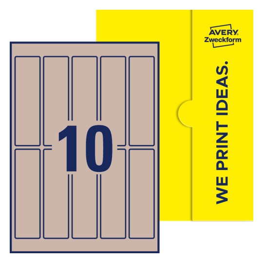10 stk. etiketter pr. ark. - Firkantede etiketter, 125 x 35 mm