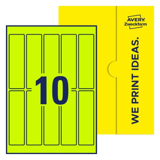 10 stk. etiketter pr. ark. - Firkantede etiketter, 125 x 35 mm